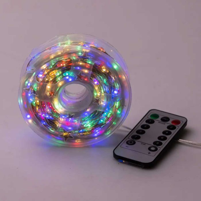 Гірлянда роса на пульті 100 метрів на 1000 led світлодіодів крапля на білому дроті мультиколор 1000L100MWML