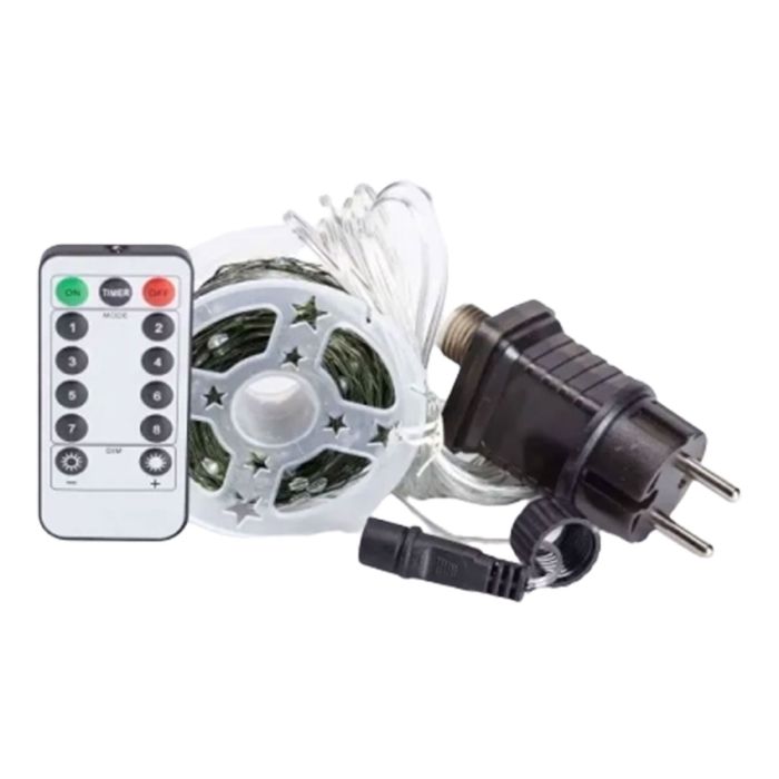 Гірлянда роса на пульті 50 метрів на 500 led світлодіодів крапля на зеленому дроті жовта 500L50MGY