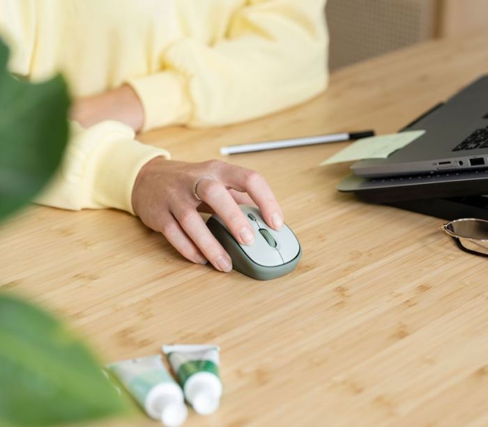 Mouse Trust Yvi+ Silent ECO, WL, Зелений