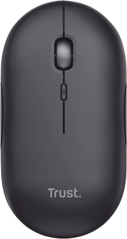 Миша Trust Puck Rechargeable,  Ultra-Thin,  BT/WL,  Silent,  чорний