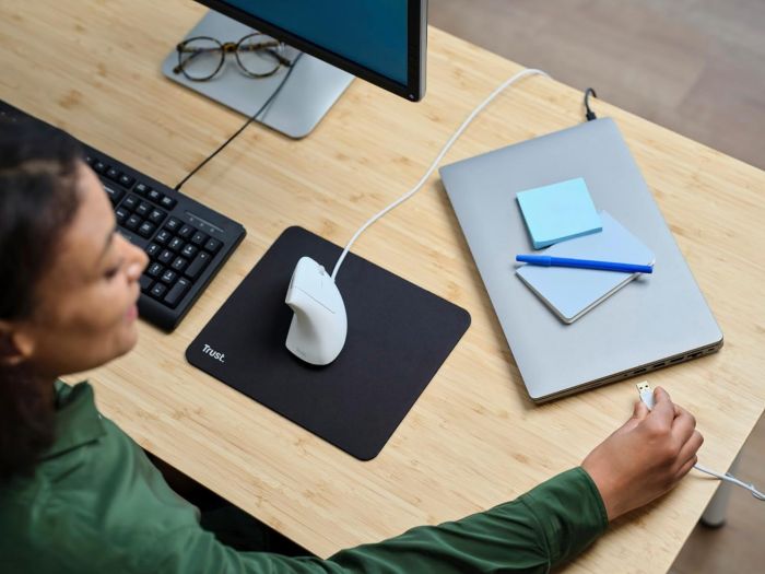 Мышь Trust Verto Ergonomic, USB-A, Белый