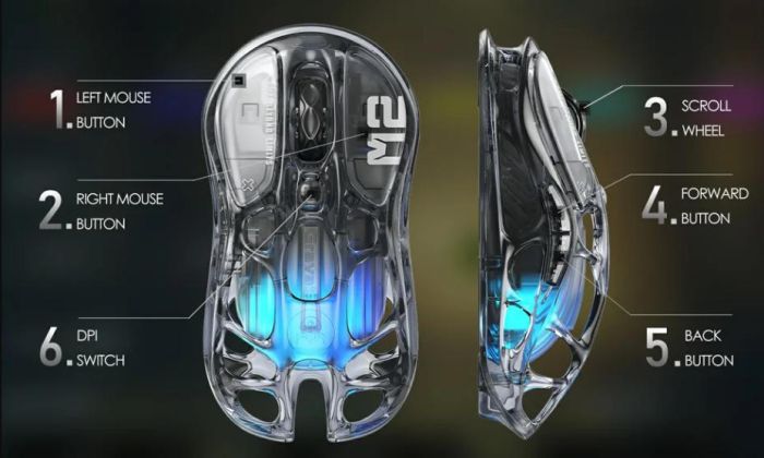 Миша GravaStar Mercury M2, BT/WL/USB-A, RGB, чорно-прозорий