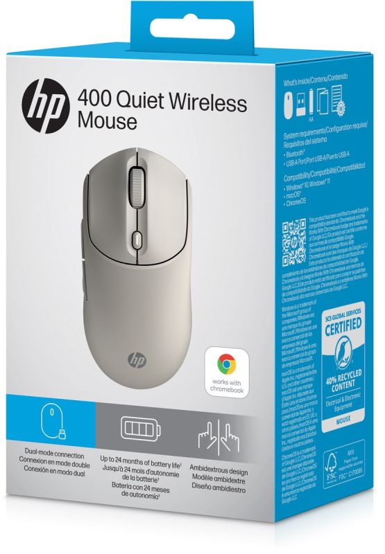Миша HP 400 Quiet, WL/BT, maple