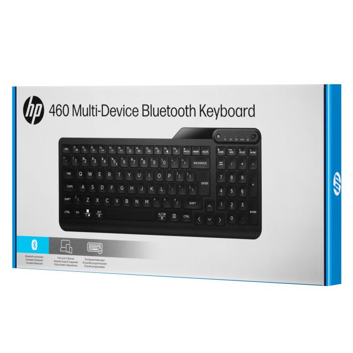 Клавіатура мембранна HP 460 Multi-Device key, BT, EN/UK, чорний
