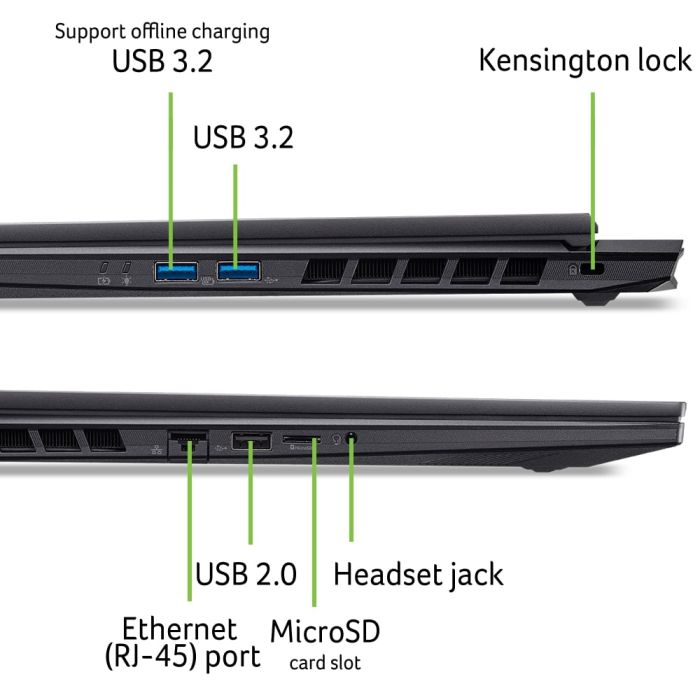 Ноутбук Acer Nitro 18 AN18-61 18" WQXGA IPS, AMD R9-365, 32GB, F2TB, NVD5070Ti-12, Lin, чорний