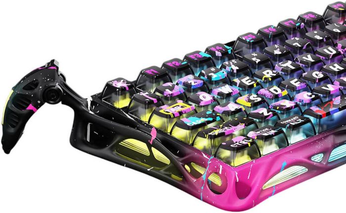 Клавіатура механічна GravaStar Mercury V75 Pro 80keys, Magnetic Jade Gaming, 8K, USB-A, RGB, Neon Graffiti