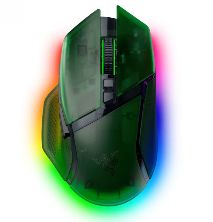 Миша Razer Basilisk V3 Pro 35K, RGB, USB-A/WL/BT, Phantom Green Ed.
