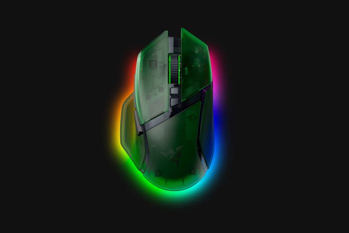 Миша Razer Basilisk V3 Pro 35K, RGB, USB-A/WL/BT, Phantom Green Ed.
