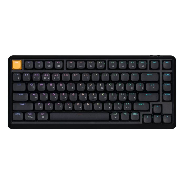 Клавіатура механічна Keychron J1 82Key, K pro Banana, WL/BT/USB-A, QMK, Hot-swap, EN/UKR, RGB, чорний