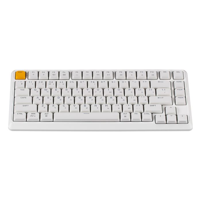 Клавіатура механічна Keychron J1 82Key, K pro Brown, WL/BT/USB-A, QMK, Hot-swap, EN/UKR, RGB, білий