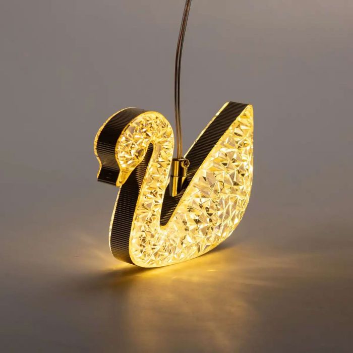 Гірлянда штора з фігурками Сваровскі 3 метри 6 ламп тепле жовте світло 6L3MSWA