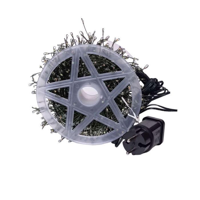 Гірлянда роса мішура 30 метрів хвойна лапа 640 led світлодіодів зелений дріт мультиколор D1750ML