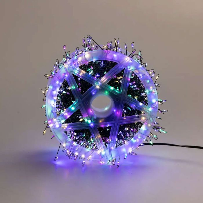 Гірлянда роса мішура 30 метрів хвойна лапа 640 led світлодіодів зелений дріт мультиколор D1750ML