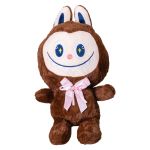 Дитяча м'яка іграшка Лабубу з пледом 54 см плюшева Коричнева ТМ COLORFUL HOME LAB3BR