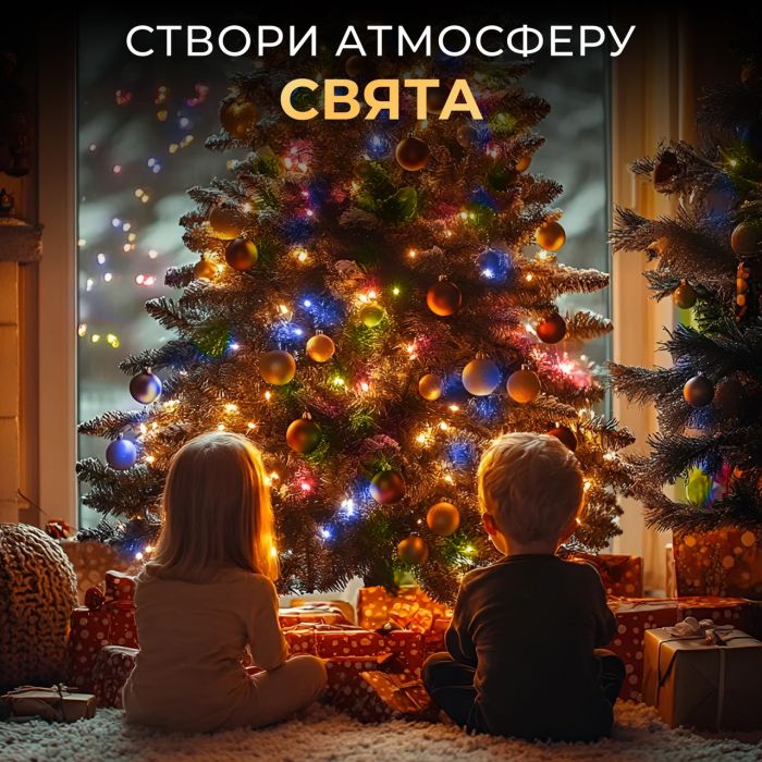 Гірлянда роса 20 метрів USB на 200 led світлодіодів крапля на зеленому дроті мультиколор USB200L20MGML