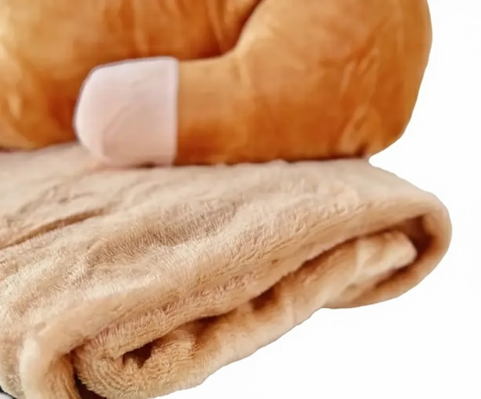 Плед-іграшка подушка 3 в 1 Собака Хаскі-матрос (110х150 см) з пледом Коричневий 7419BR