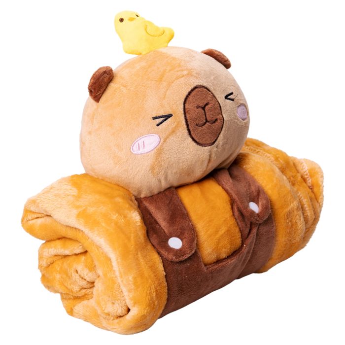 М'яка іграшка-плед Зайчик 120×160 (см) 2 в 1 Коричневий Colorful Home 5616-68BR