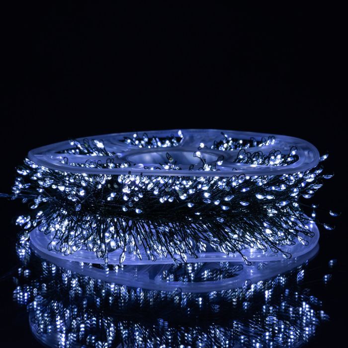 Новорічна гірлянда кімнатна роса 100 м 3000 LED Хвойна лапа зелений провід Біле сяйво D3000L100MGW