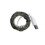 Гірлянда роса 20 метрів USB на 200 led світлодіодів крапля на зеленому дроті біла USB200L20MGW