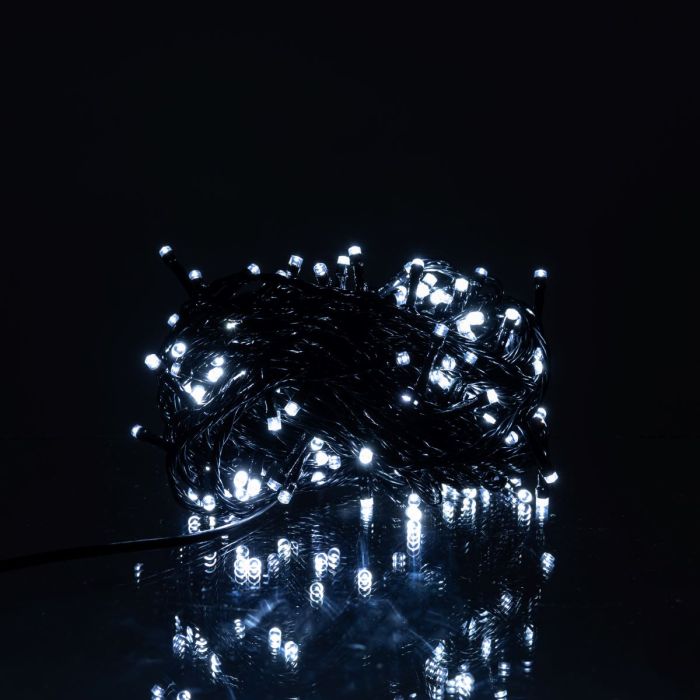 Новорічна гірлянда кімнатна нитка 14 м 160 LED кімнатна гірлянда чорний провід Біле світло W160LED16MBW