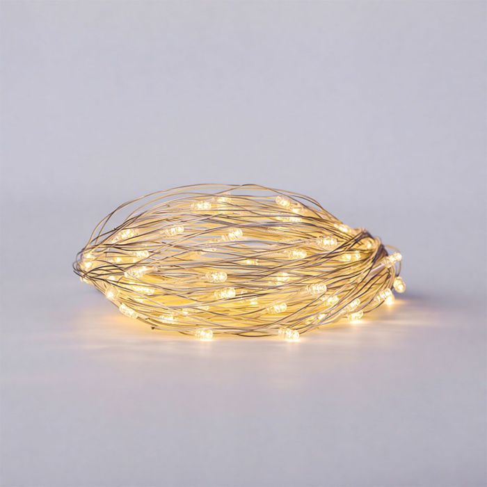 Новорічна гірлянда штора 2х2 м 80 LED кімнатна білий провід Жовтий ZWM2280LEDY